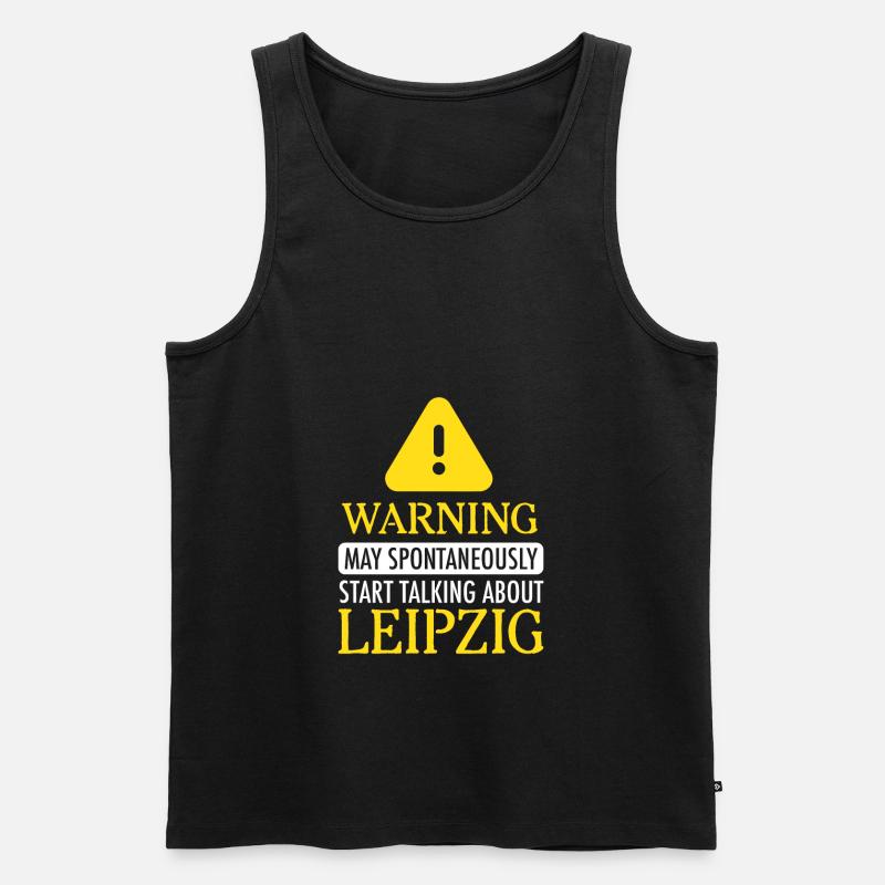 WARNING! : Leipzig - Männer Premium Bio Tank Top - Schwarz