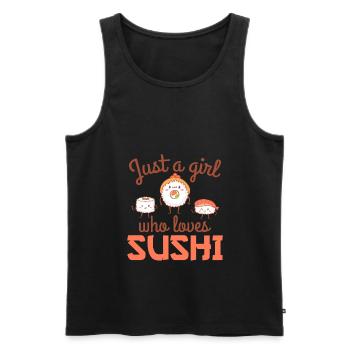 Juste A Girl Who Loves Shushi Drôle de Sushi - Débardeur bio Premium Homme - noir - Devant - AI Model Male 178 light (178cm)
