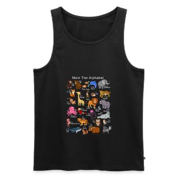 Tiere Alphabet A-Z ABC der Tierwelt - Männer Premium Bio Tank Top - Schwarz - Vorne - Michal (187cm)