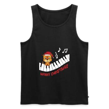 Piano Tiger Piano I Animals | Christmas - Men's Premium Organic Tank Top - black - Front - AI Model Male 178 light (178cm)