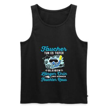 Taucher tun es tiefer bleiben länger drin Taucher - Männer Premium Bio Tank Top - Schwarz - Vorne - AI Model Male 178 light (178cm)
