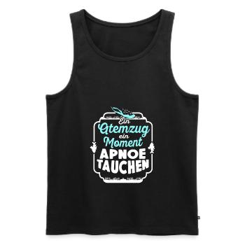 Ein Atemzug ein Moment Apnoe Tauchen Taucher - Männer Premium Bio Tank Top - Schwarz - Vorne - AI Model Male 178 light (178cm)