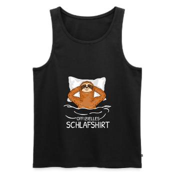 Offizielles Schlafshirt Faultier Schlafanzug - Männer Premium Bio Tank Top - Schwarz - Vorne - Michal (187cm)
