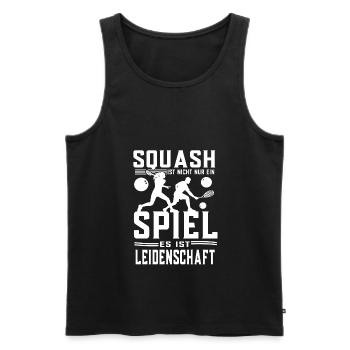 Squash Spielen ist Leideschaft Squashspieler - Männer Premium Bio Tank Top - Schwarz - Vorne - AI Model Male 178 light (178cm)