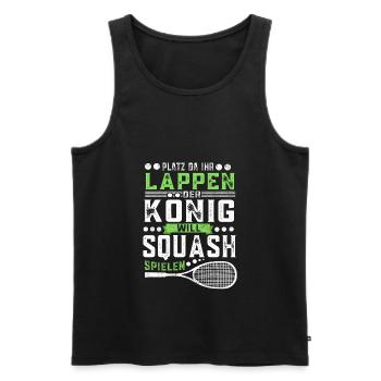 Der König will Squash spielen Squashspieler - Männer Premium Bio Tank Top - Schwarz - Vorne - AI Model Male 178 light (178cm)