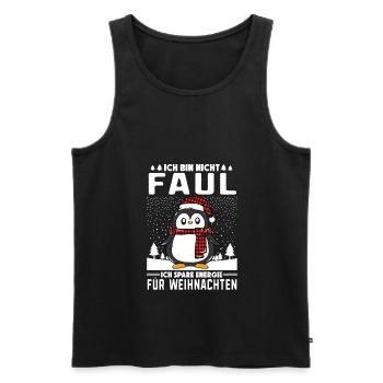 Ich bin nicht Faul Energie Pinguin Weihnachtsmarkt - Männer Premium Bio Tank Top - Schwarz - Vorne - Michal (187cm)