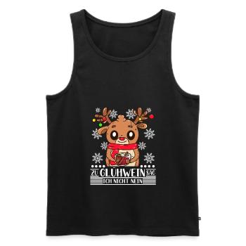Zu Glühwein sag ich nicht nein Weihnachtsmarkt - Männer Premium Bio Tank Top - Schwarz - Vorne - Michal (187cm)