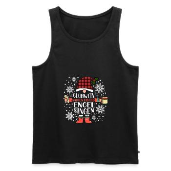 Glühwein bis die Engel Singen Weihnachtsmarkt - Männer Premium Bio Tank Top - Schwarz - Vorne - Michal (187cm)
