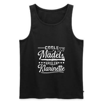 Coole Mädels spielen Klarinette - Männer Premium Bio Tank Top - Schwarz - Vorne - Michal (187cm)