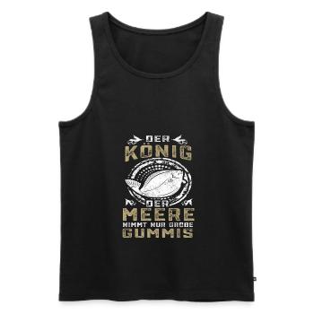 Der König der Meere Heilbutt Angelfreunde Fischer - Männer Premium Bio Tank Top - Schwarz - Vorne - Michal (187cm)