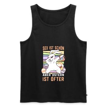 Sex ist schön aber Ostern ist öfter Cooler - Männer Premium Bio Tank Top - Schwarz - Vorne - Michal (187cm)
