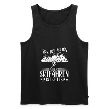Sex ist schön aber Skifahren ist öfter Skifahrer - Männer Premium Bio Tank Top - Schwarz - Vorne - Michal (187cm)