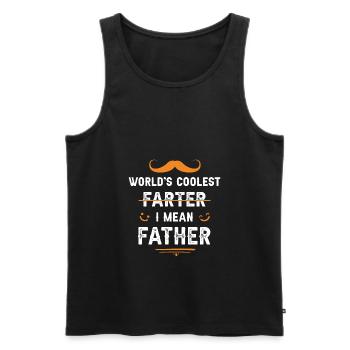 World's coolest farter, I mean Father :) - Men's Premium Organic Tank Top - black - Front - Michal (187cm)