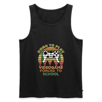 Gamer Shirt For Teen Boys Videogame Love - Men's Premium Organic Tank Top - black - Front - AI Model Male 178 light (178cm)