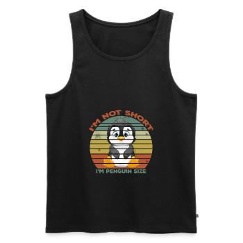 I'm Not Short I'm Penguin Size Cute Penguin Lover - Men's Premium Organic Tank Top - black - Front - AI Model Male 178 light (178cm)