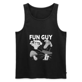 Fun Guy Mushroom Hunting Mycologist - Men's Premium Organic Tank Top - black - Front - AI Model Male 178 light (178cm)