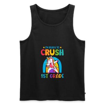 Je suis prêt à écraser les filles arc-en-ciel de 1ère année garçons - Débardeur bio Premium Homme - noir - Devant - Michal (187cm)