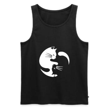 Chats yin yang - Débardeur bio Premium Homme - noir - Devant - Michal (187cm)