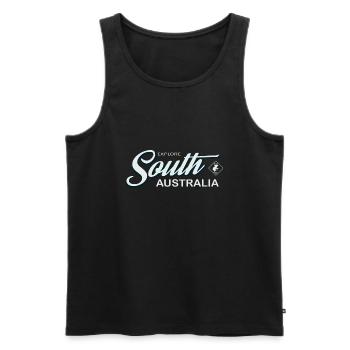 EXPLORE SOUTH AUSTRALIA - Männer Premium Bio Tank Top - Schwarz - Vorne - AI Model Male 178 light (178cm)