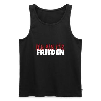 Ich bin für Frieden - Statement 2 - Männer Premium Bio Tank Top - Schwarz - Vorne - Michal (187cm)