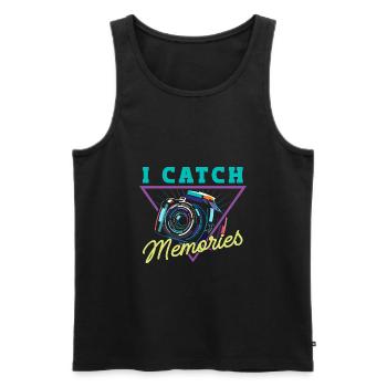 Photography Camera Lens Retro - Männer Premium Bio Tank Top - Schwarz - Vorne - Michal (187cm)