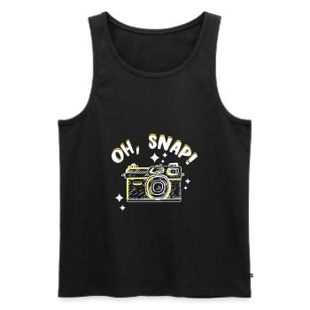 Photography Camera Lens Retro Snap - Männer Premium Bio Tank Top - Schwarz - Vorne - Michal (187cm)