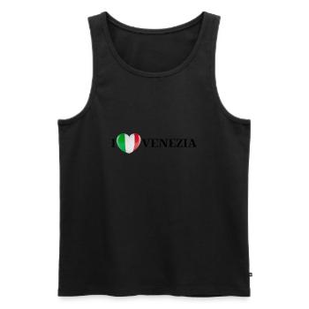 I LOVE VENEZIA Idée cadeau Venise Venise - Débardeur bio Premium Homme - noir - Devant - AI Model Male 178 light (178cm)