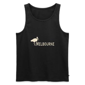 Bin Chicken Melbourne - Men's Premium Organic Tank Top - black - Front - AI Model Male 178 light (178cm)
