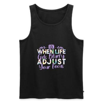 Photography Camera Lens Flowers - Männer Premium Bio Tank Top - Schwarz - Vorne - Michal (187cm)