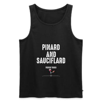 Pinard und Sauciflard der französische Touch - Männer Premium Bio Tank Top - Schwarz - Vorne - AI Model Male 178 light (178cm)