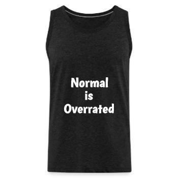 Normal is overrated - Men's Premium Organic Tank Top - charcoal grey - Front - Alexander (188cm)