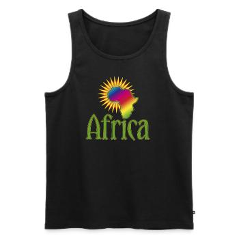 Afrique continent Wildnis Safari Roots Reggae Music - Débardeur bio Premium Homme - noir - Devant - AI Model Male 178 light (178cm)