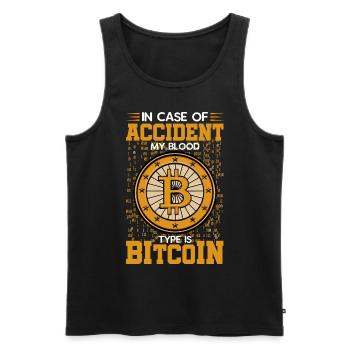 Bitcoin BTC Crypto Blockchain Coin Exchange Coin - Débardeur bio Premium Homme - noir - Devant - Michal (187cm)