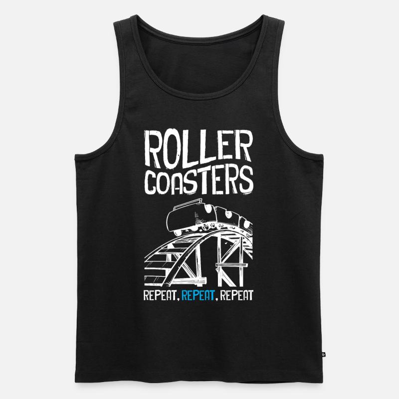 Roller Coaster Repeat - Men's Premium Organic Tank Top - black