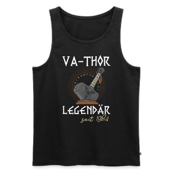 Va-Thor 39e anniversaire père légendaire depuis 1984 - Débardeur bio Premium Homme - noir - Devant - Michal (187cm)