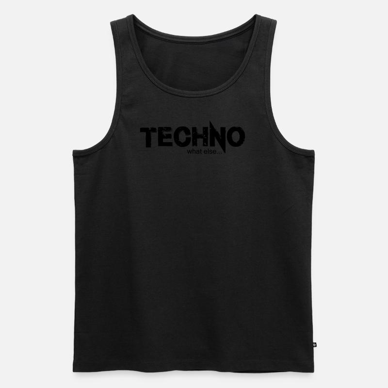 TECHNO what else.... Design 2 - Männer Premium Bio Tank Top - Schwarz