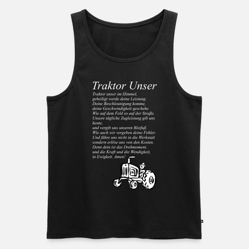 Traktor Unser Trecker - Männer Premium Bio Tank Top - Schwarz