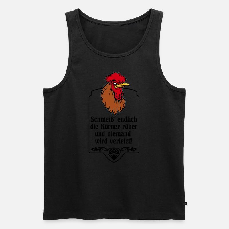 Niemand wird verletzt - grimmiger Hahn - Männer Premium Bio Tank Top - undefined