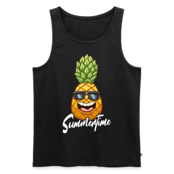 Pineapple Sunglasses Fruit Summer Holiday Gift - Men's Premium Organic Tank Top - black - Front - AI Model Male 178 light (178cm)