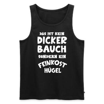 Lustiger Spruch Lustige Sprüche Feinkost Hügel - Männer Premium Bio Tank Top - Schwarz - Vorne - Michal (187cm)