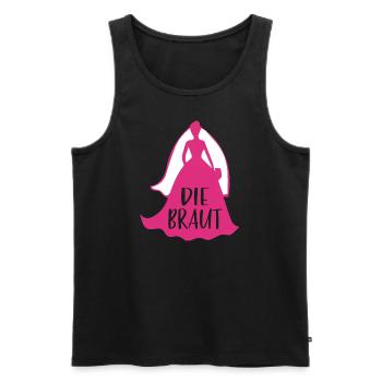 Braut Katze Team Braut Junggesellinnenabschied JGA - Männer Premium Bio Tank Top - Schwarz - Vorne - Michal (187cm)
