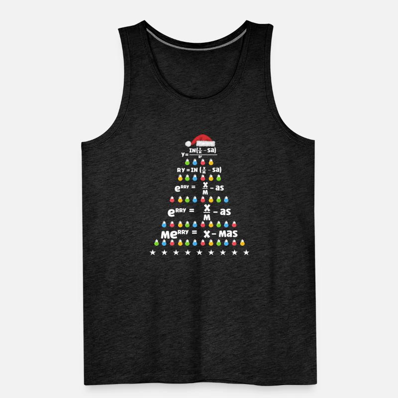 Math Christmas Tree Math Formula Math Xmas Men's Premium Organic Tank Top