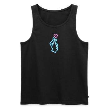 Saranghae Hand Finger Herz K-Pop - Männer Premium Bio Tank Top - Schwarz - Vorne - AI Model Male 178 light (178cm)