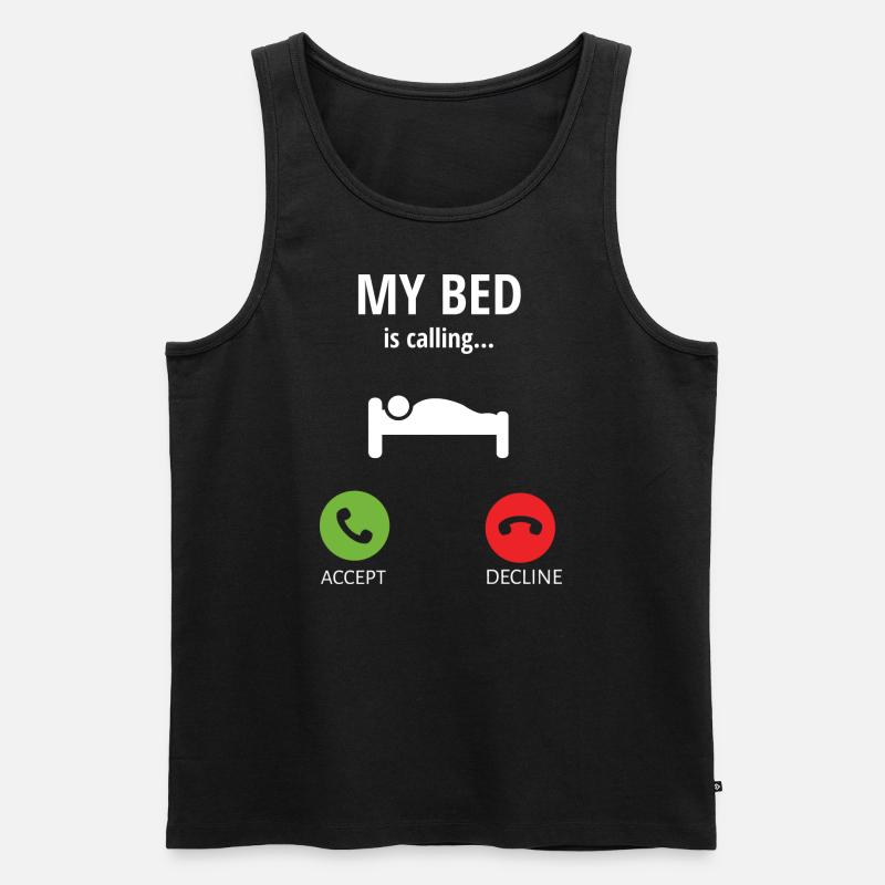 My Bed is calling - Männer Premium Bio Tank Top - Schwarz
