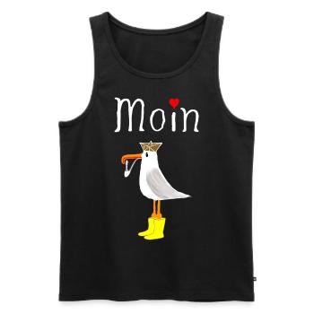 Seemann Moin Anker Geschenk Hafen Küste Meer Platt - Männer Premium Bio Tank Top - Schwarz - Vorne - AI Model Male 178 light (178cm)