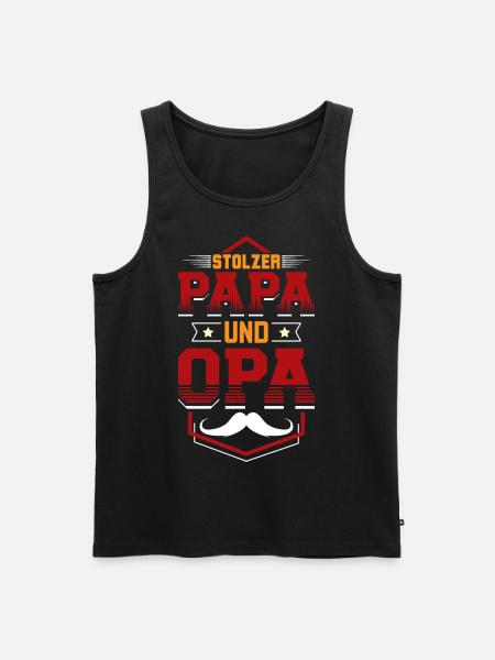 Stolzer Papa Opa - Männer Premium Bio Tank Top - Schwarz