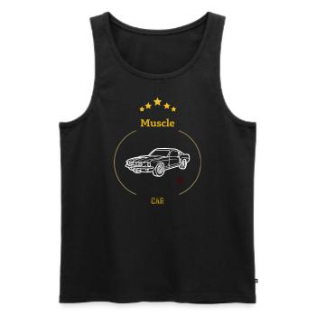 Muscle Car - Men's Premium Organic Tank Top - black - Front - AI Model Male 178 light (178cm)