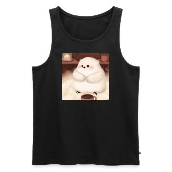 Fluffiges Tierchen - Männer Premium Bio Tank Top - Schwarz - Vorne - AI Model Male 178 light (178cm)