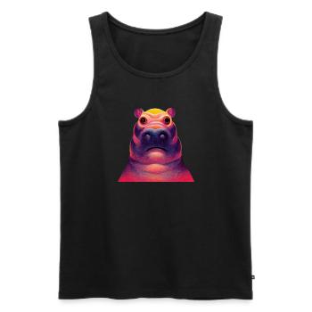 Hypnopotamus - Männer Premium Bio Tank Top - Schwarz - Vorne - Michal (187cm)
