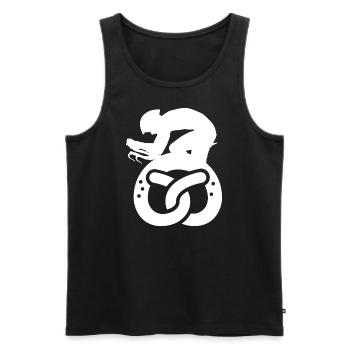 Breze Fahrrad Logo Rennrad Gravelbike Rad Radler - Männer Premium Bio Tank Top - Schwarz - Vorne - AI Model Male 178 light (178cm)